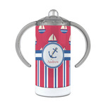 Sail Boats & Stripes 12 oz Stainless Steel Sippy Cup (Personalized)