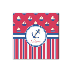 Sail Boats & Stripes Wood Print - 12x12 (Personalized)