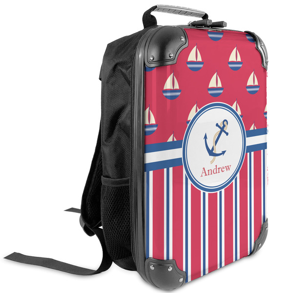 Custom Sail Boats & Stripes Kids Hard Shell Backpack (Personalized)