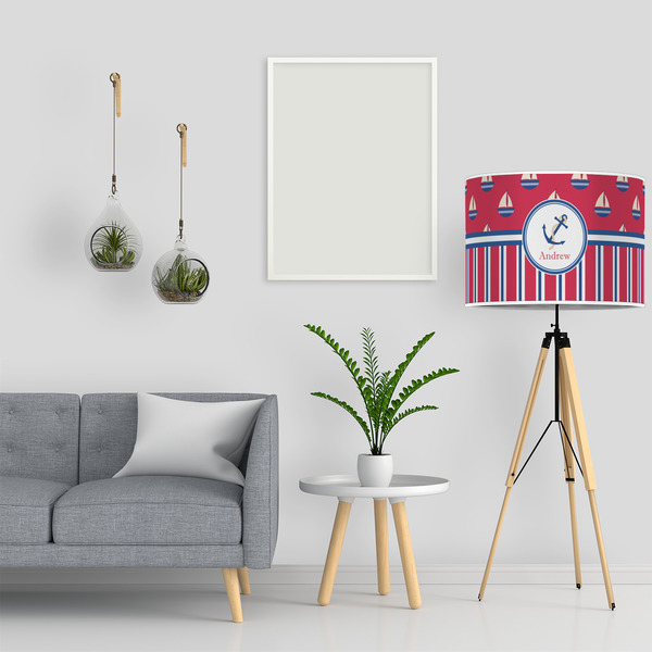 Sail Boats & Stripes 16" Drum Lampshade - LIFESTYLE