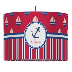 Sail Boats & Stripes Drum Pendant Lamp (Personalized)