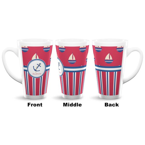 Sail Boats & Stripes 16 Oz Latte Mug - Approval