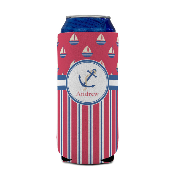 Sail Boats & Stripes 16oz Can Sleeve - FRONT (on can)