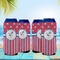 Sail Boats & Stripes 16oz Can Sleeve - Set of 4 - LIFESTYLE