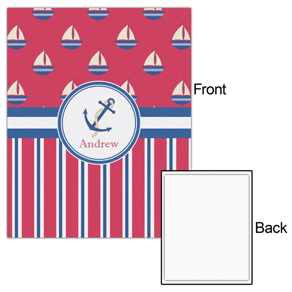 Sail Boats & Stripes 16x20 - Matte Poster - Front & Back