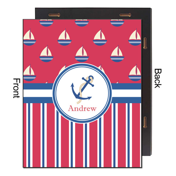 Sail Boats & Stripes 16x20 Wood Print - Front & Back View