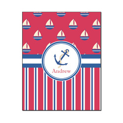 Sail Boats & Stripes Wood Print - 16x20 (Personalized)