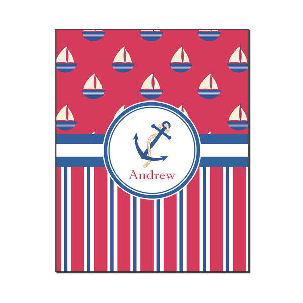Custom Sail Boats & Stripes Wood Print - 16x20 (Personalized)