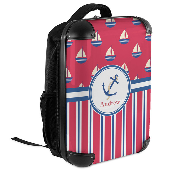 Sail Boats & Stripes 18" Hard Shell Backpacks - ANGLED VIEW