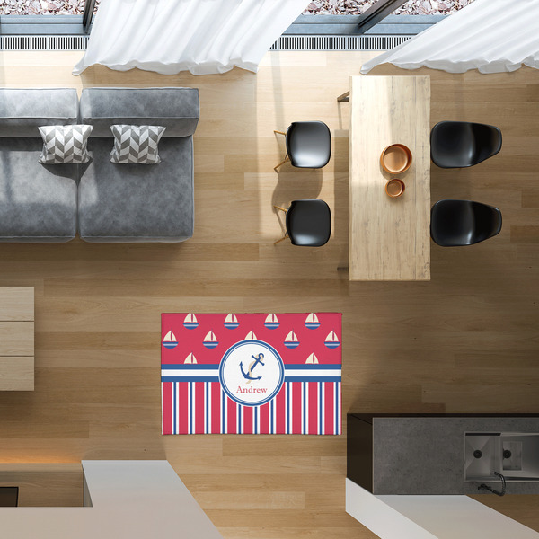 Sail Boats & Stripes 2'x3' Indoor Area Rugs - IN CONTEXT