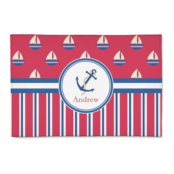 Custom Sail Boats & Stripes Patio Rug (Personalized)