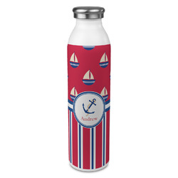 Sail Boats & Stripes 20oz Stainless Steel Water Bottle - Full Print (Personalized)