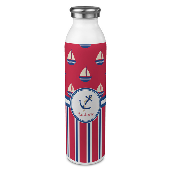 Custom Sail Boats & Stripes 20oz Stainless Steel Water Bottle - Full Print (Personalized)