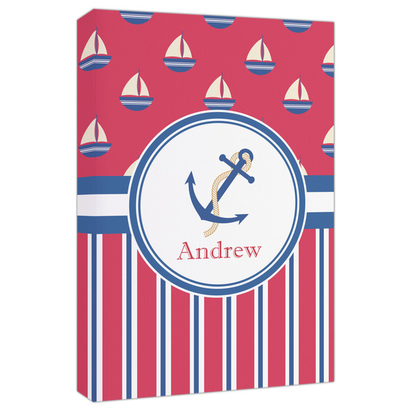 Custom Sail Boats & Stripes Canvas Print - 20x30 (Personalized)
