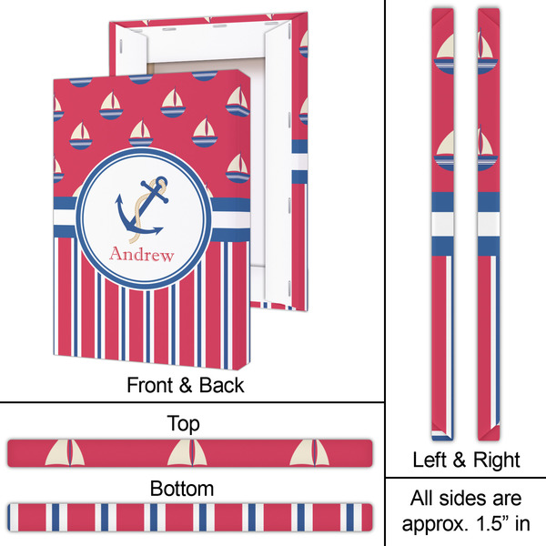 Sail Boats & Stripes 20x30 - Canvas Print - Approval