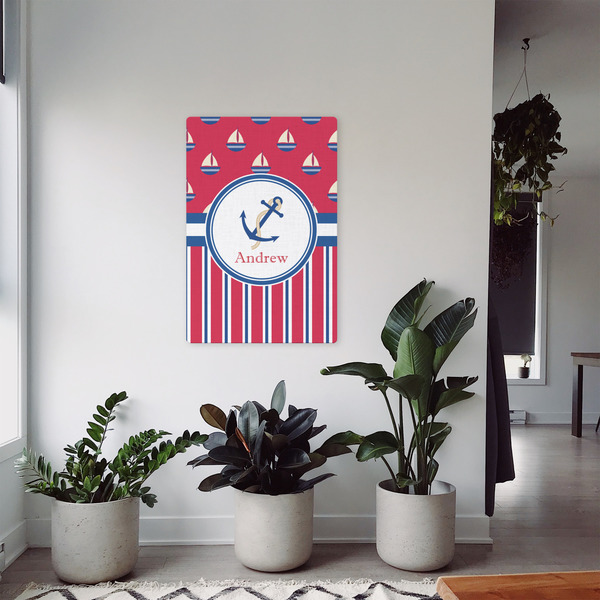 Sail Boats & Stripes 20x30 - Canvas Print - In Context