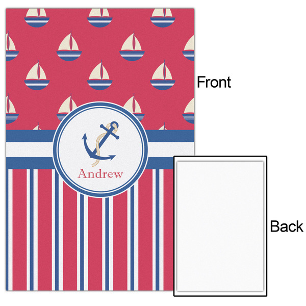 Sail Boats & Stripes 20x30 - Matte Poster - Front & Back