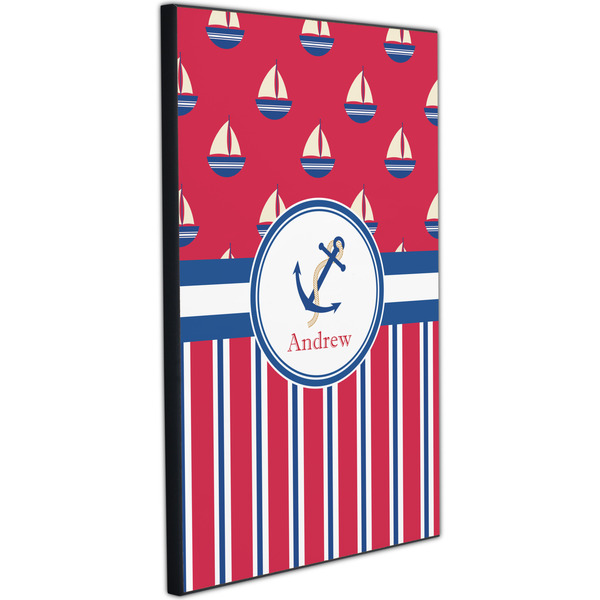 Sail Boats & Stripes 20x30 Wood Print - Angle View