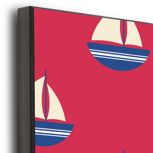 Sail Boats & Stripes 20x30 Wood Print - Closeup