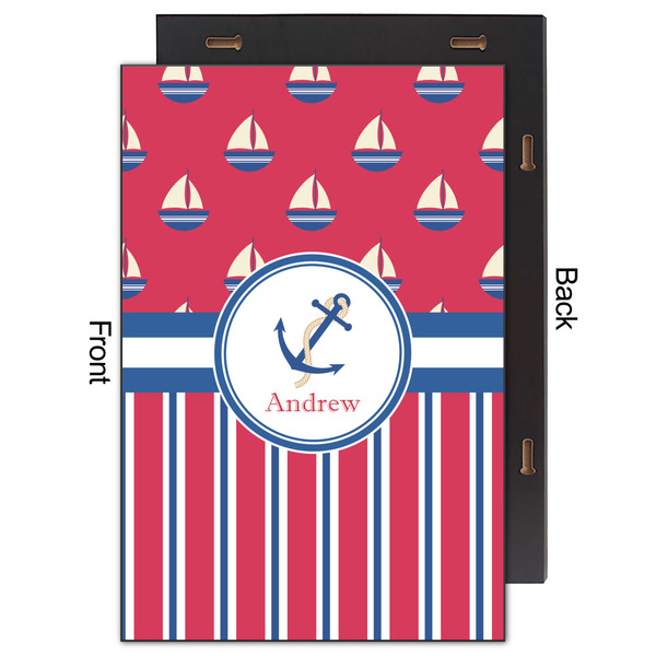 Sail Boats & Stripes 20x30 Wood Print - Front & Back View