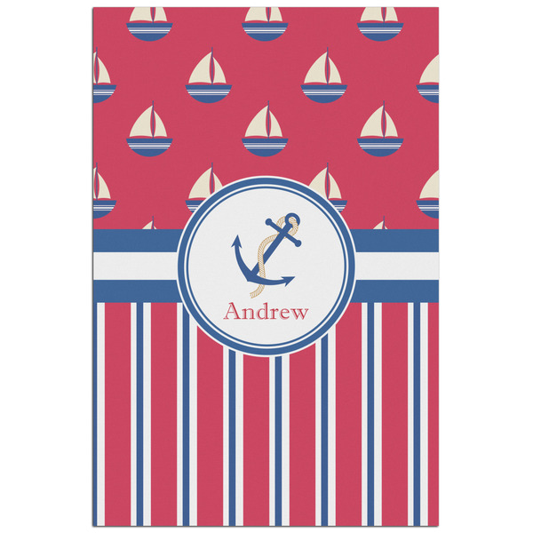 Custom Sail Boats & Stripes Poster - Matte - 24x36 (Personalized)