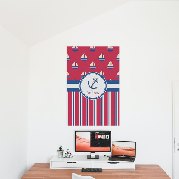 Sail Boats & Stripes 24x36 - Matte Poster - On the Wall