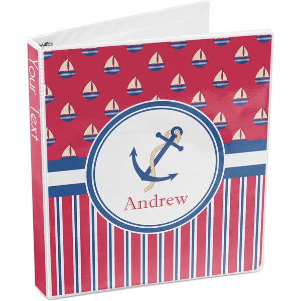 Sail Boats & Stripes 3-Ring Binder 3/4 - Main