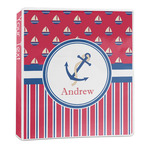 Sail Boats & Stripes 3-Ring Binder - 1 inch (Personalized)