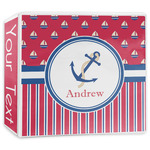 Sail Boats & Stripes 3-Ring Binder - 3 inch (Personalized)