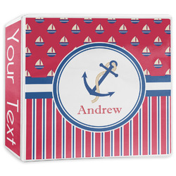 Sail Boats & Stripes 3-Ring Binder - 3 inch (Personalized)