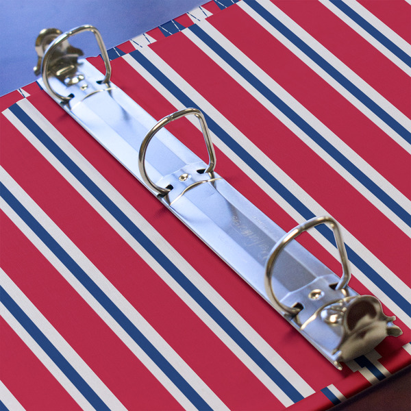 Sail Boats & Stripes 3 Ring Binders - Full Wrap - 1" - DETAIL