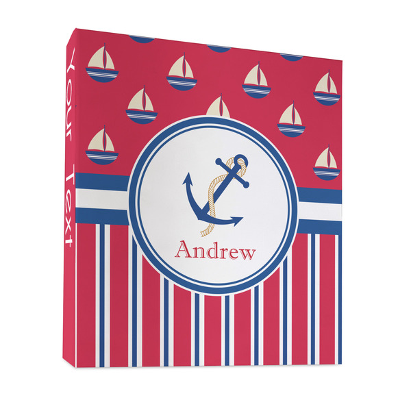 Custom Sail Boats & Stripes 3 Ring Binder - Full Wrap - 1" (Personalized)