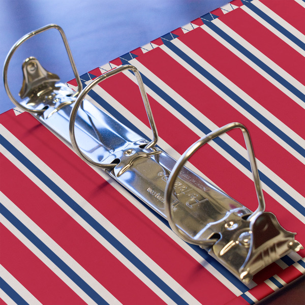 Sail Boats & Stripes 3 Ring Binders - Full Wrap - 2" - DETAIL