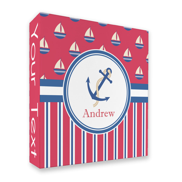 Sail Boats & Stripes 3 Ring Binders - Full Wrap - 2" - FRONT