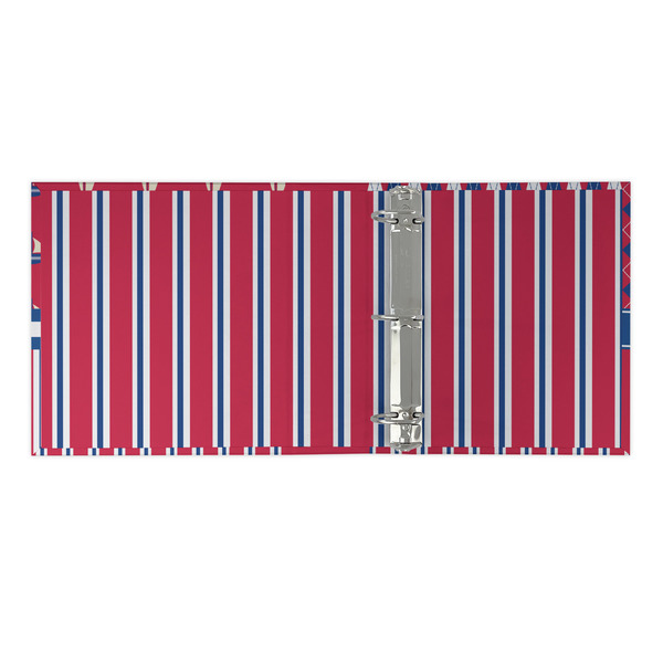 Sail Boats & Stripes 3 Ring Binders - Full Wrap - 2" - OPEN INSIDE