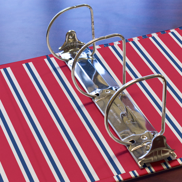 Sail Boats & Stripes 3 Ring Binders - Full Wrap - 3" - DETAIL