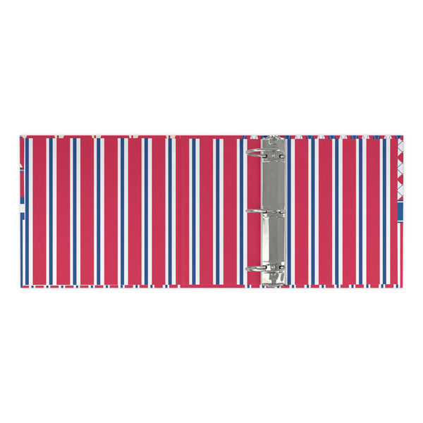 Sail Boats & Stripes 3 Ring Binders - Full Wrap - 3" - OPEN INSIDE