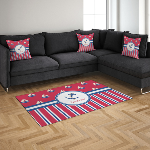 Sail Boats & Stripes 4'x6' Indoor Area Rugs - IN CONTEXT
