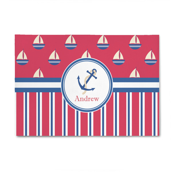 Custom Sail Boats & Stripes 4' x 6' Indoor Area Rug (Personalized)