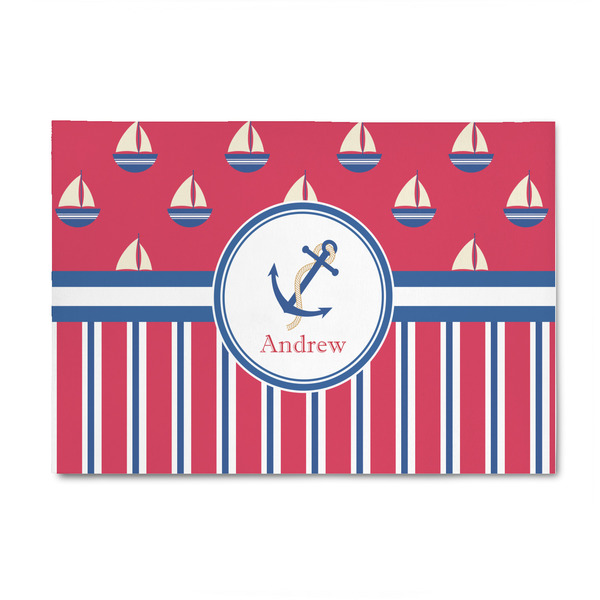 Custom Sail Boats & Stripes 4' x 6' Patio Rug (Personalized)