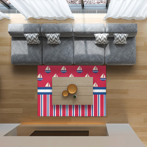 Sail Boats & Stripes 5'x7' Indoor Area Rugs - IN CONTEXT