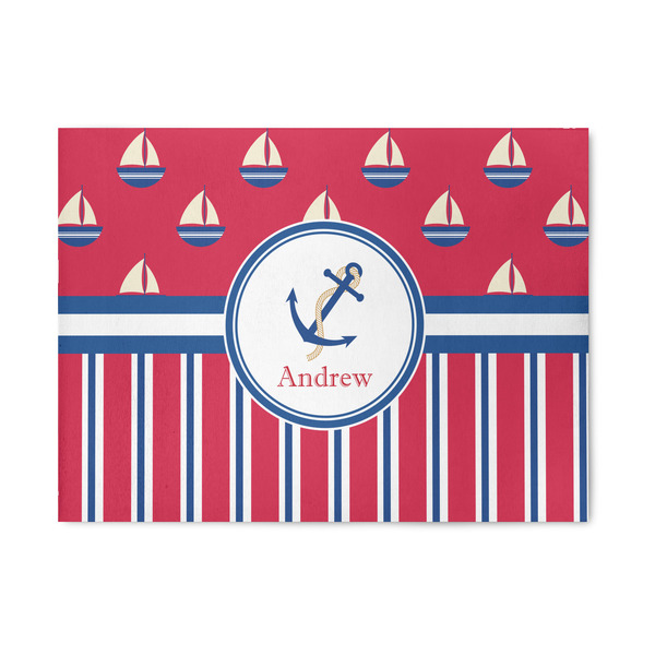 Custom Sail Boats & Stripes 5' x 7' Indoor Area Rug (Personalized)