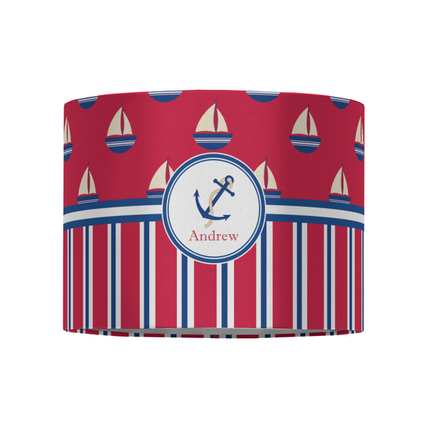 Sail Boats & Stripes 8" Drum Lampshade - FRONT (Fabric)