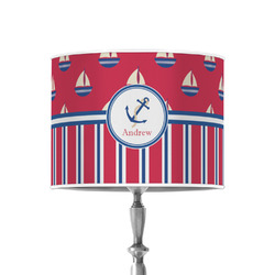 Sail Boats & Stripes 8" Drum Lamp Shade - Poly-film (Personalized)