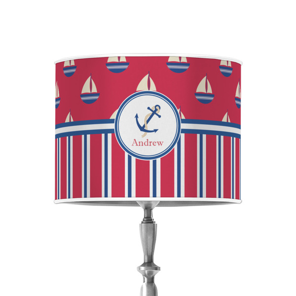 Custom Sail Boats & Stripes 8" Drum Lamp Shade - Poly-film (Personalized)