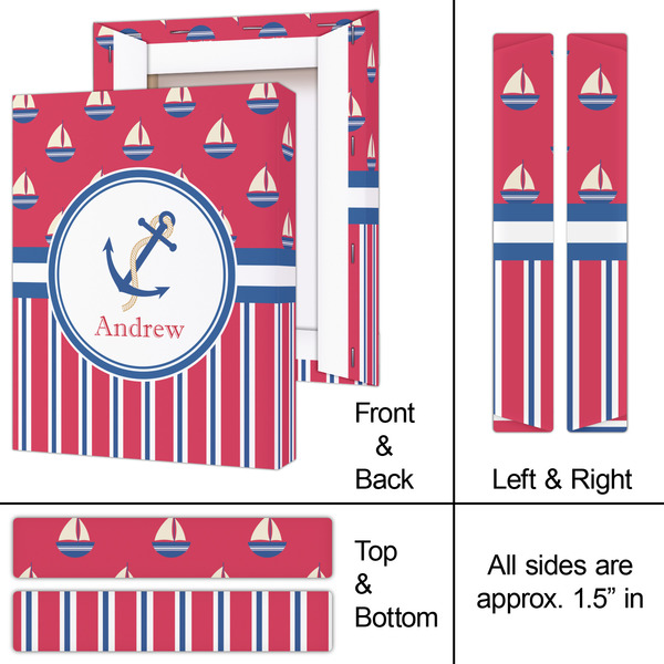 Sail Boats & Stripes 8x10 - Canvas Print - Approval