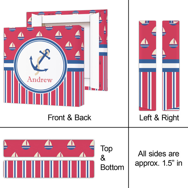 Sail Boats & Stripes 8x8 - Canvas Print - Approval