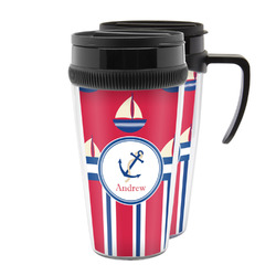 Sail Boats & Stripes Acrylic Travel Mug (Personalized)