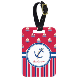 Sail Boats & Stripes Metal Luggage Tag w/ Name or Text