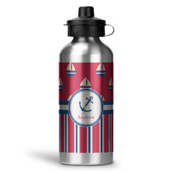 Sail Boats & Stripes Water Bottle - Aluminum - 20 oz (Personalized)